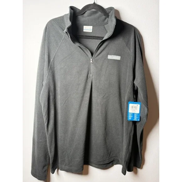 Columbia Life Point 1/4 Zip Fleece Men’s Black/Charcoal  Size Large NEW - Picture 4 of 9